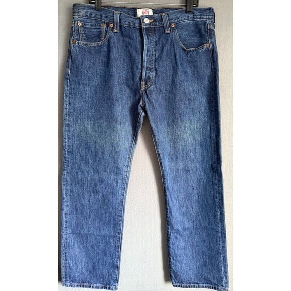 Levi's Other - Levis 501 Jeans Men 36 X 30 Button Fly Straight Blue Denim Made In Haiti
